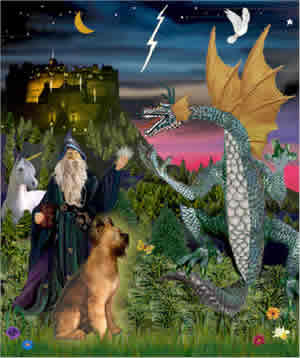 Historia de un dragón mitológico y un mago