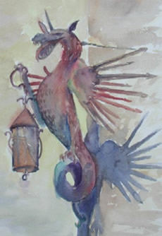 Pintura de un dragn italiano