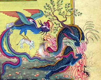 Pintura de un dragn persa